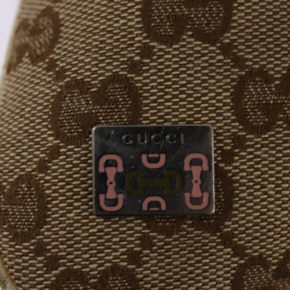 GUCCI GG Canvas Shoulder Bag Beige Silver - Picture 9 of 15